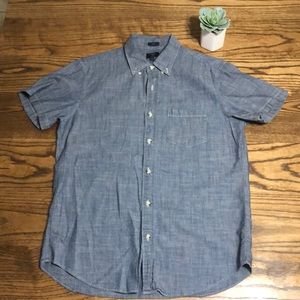J.Crew button down short sleeve chambray shirt